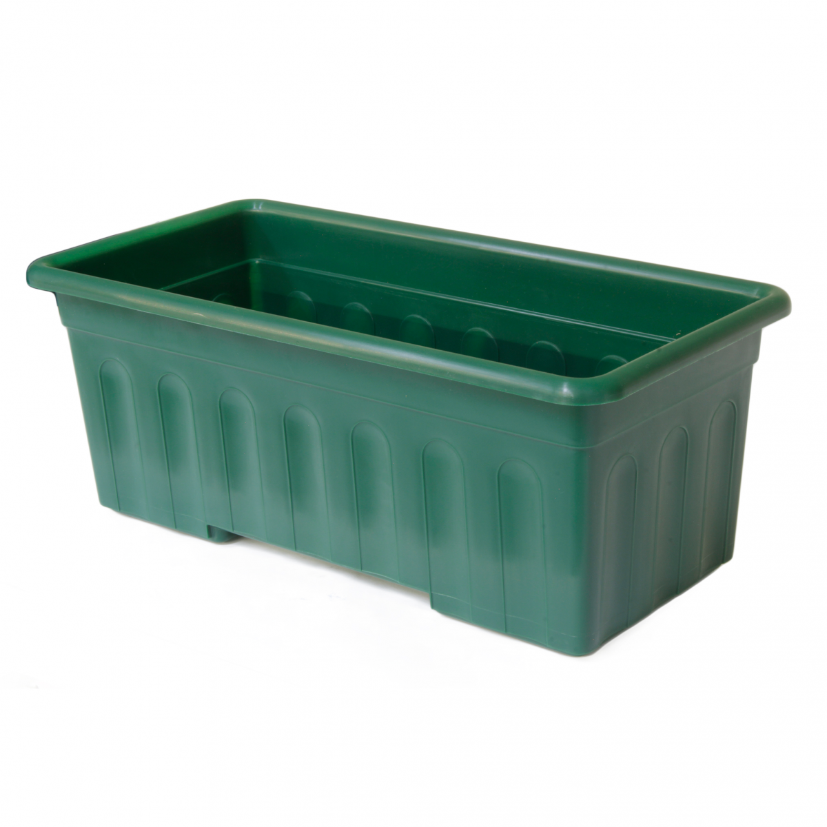 Vaso retangular verde de plástico para plantas