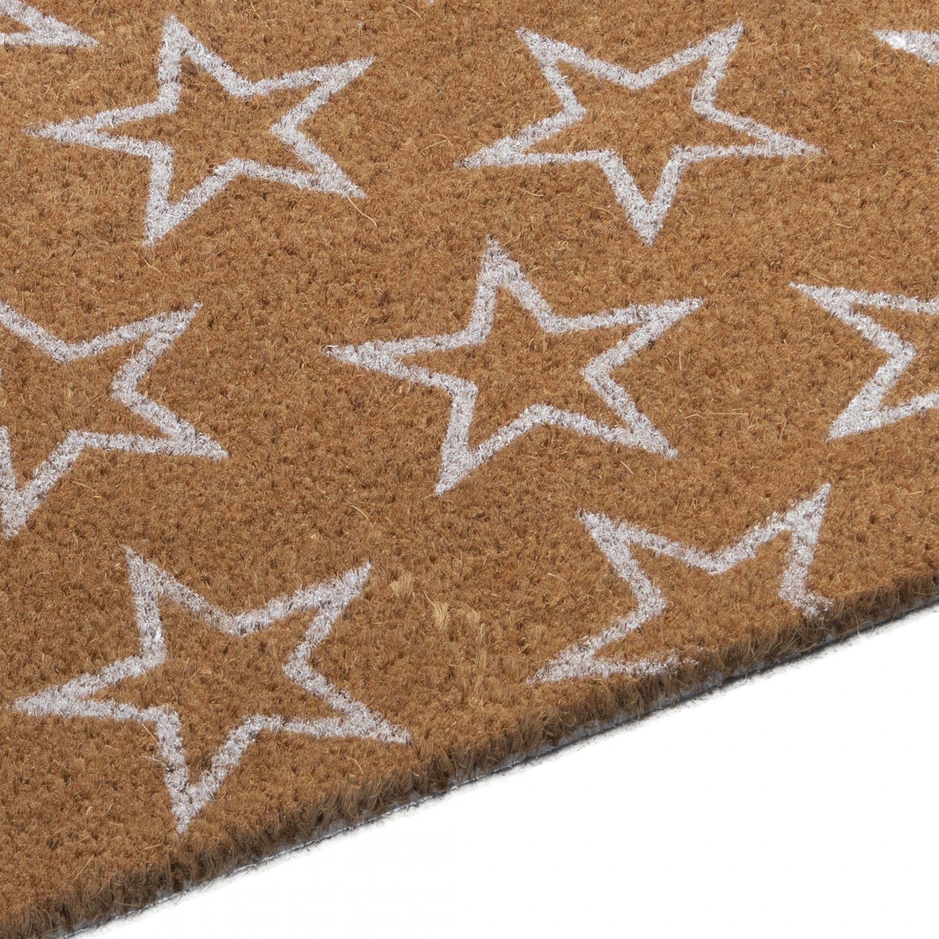Tapete castanho com estrelas brancas desenhadas