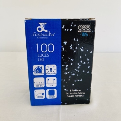 Caixa de luzes LED de Natal Fantastiko com indicação de 100 luzes e economia de energia