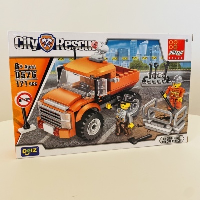 Brinquedo de construção City Rescue com camião, figuras e acessórios