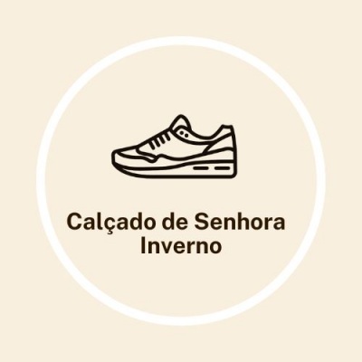 Ícone de ténis feminino e texto Calçado de Senhora Inverno