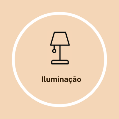 ícone de candeeiro de mesa com texto 'Iluminação'