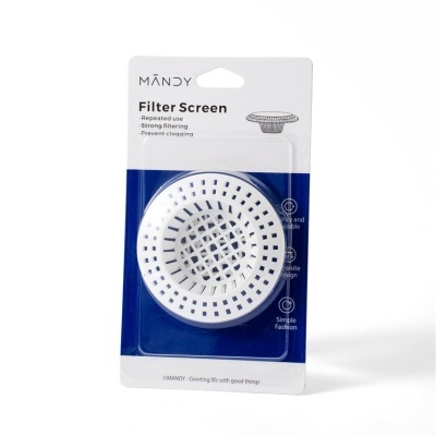 Filtro de ecrã branco e azul para drenagem na embalagem original