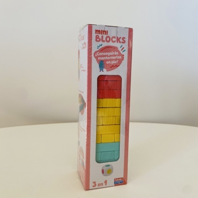 Caixa de jogo mini BLOCKS com peças coloridas empilháveis