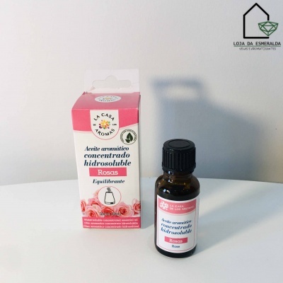 Frasco e caixa de óleo aromático concentrado de rosas