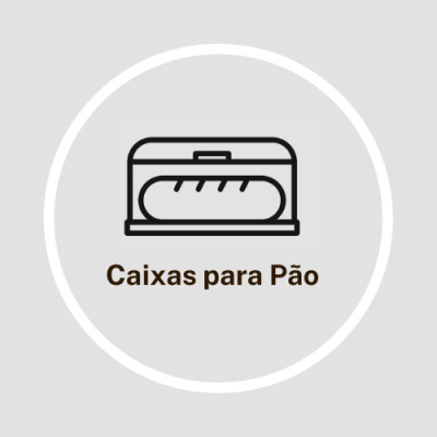 Ícone de caixa para pão com texto 'Caixas para Pão'