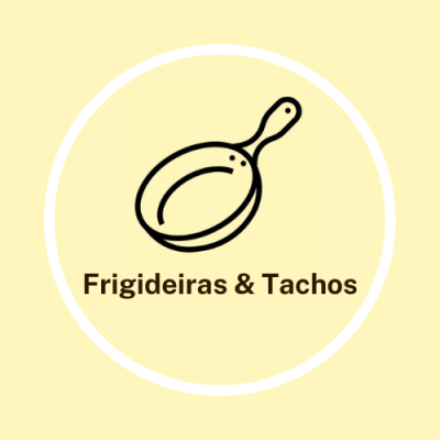 Ícone de frigideira com texto Frigideiras & Tachos
