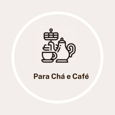 Ícone de utensílios para chá e café com texto 'Para Chá e Café'