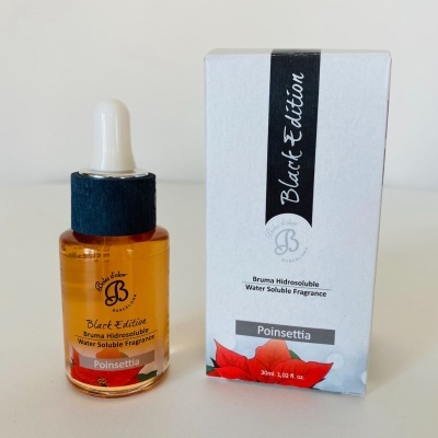 frasco âmbar com conta-gotas e caixa branca com rótulos pretos e vermelhos