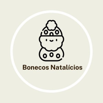 Ícone de boneco natalício preto com texto Bonecos Natalícios