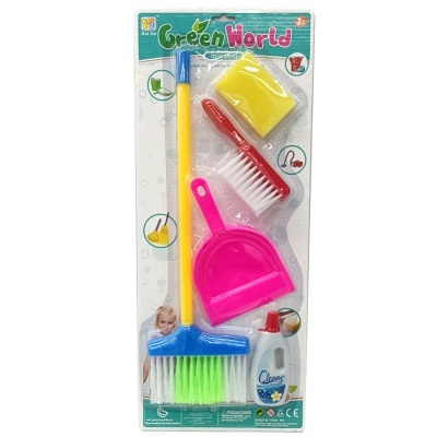 Conjunto de brinquedo de limpeza Green World com várias peças coloridas