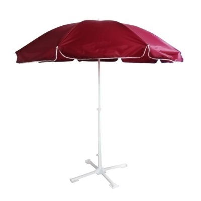 Guarda-sol vermelho com estrutura branca