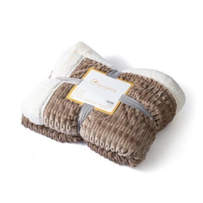 Cobertor Dandelina castanho e branco em fundo branco