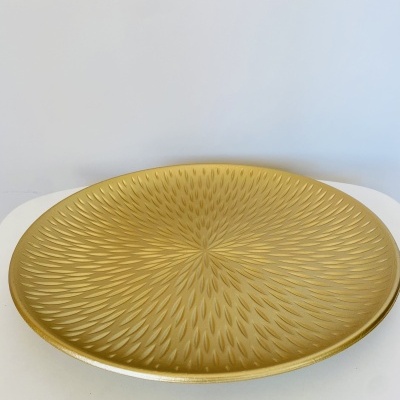 Prato raso dourado com textura em relevo pontiaguda radial