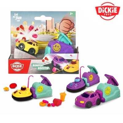Brinquedo Dickie Toys Bumper Booster com carro e pára-choques coloridos em embalagem