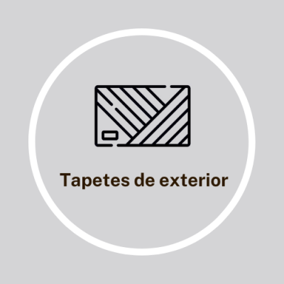 Ícone de tapete de exterior com padrão diagonal e texto explicativo.