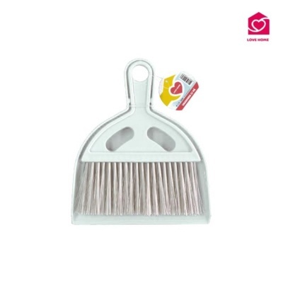 Pá de lixo branca com cerdas cinzentas da marca LOVE HOME