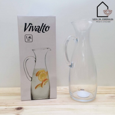Jarro de vidro transparente com embalagem Vivalto