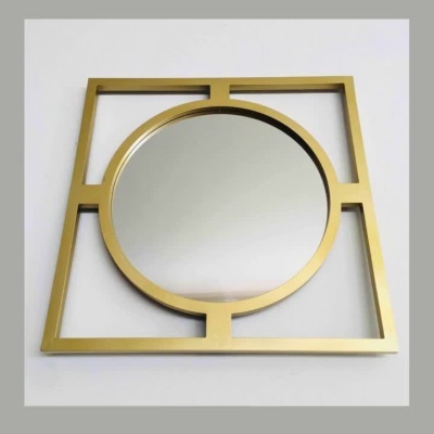 🪞 Espelho Decorativo Geométrico Dourado