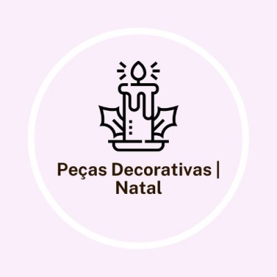 Ícone de vela decorativa com texto Peças Decorativas Natal