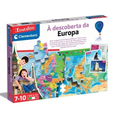 Quebra-cabeça educativo Clementoni mapa político da Europa para crianças 7-10 anos