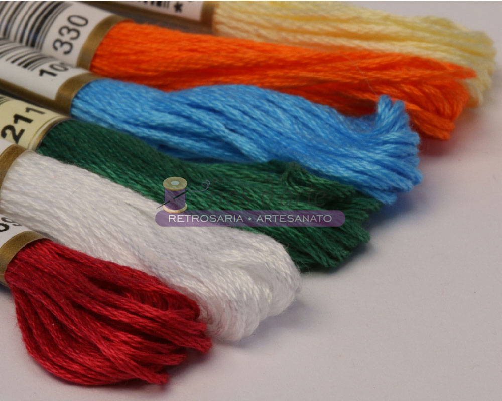 Linha meada para bordar Mouliné (Anchor) Novelos de linha de bordado coloridos com etiquetas e números