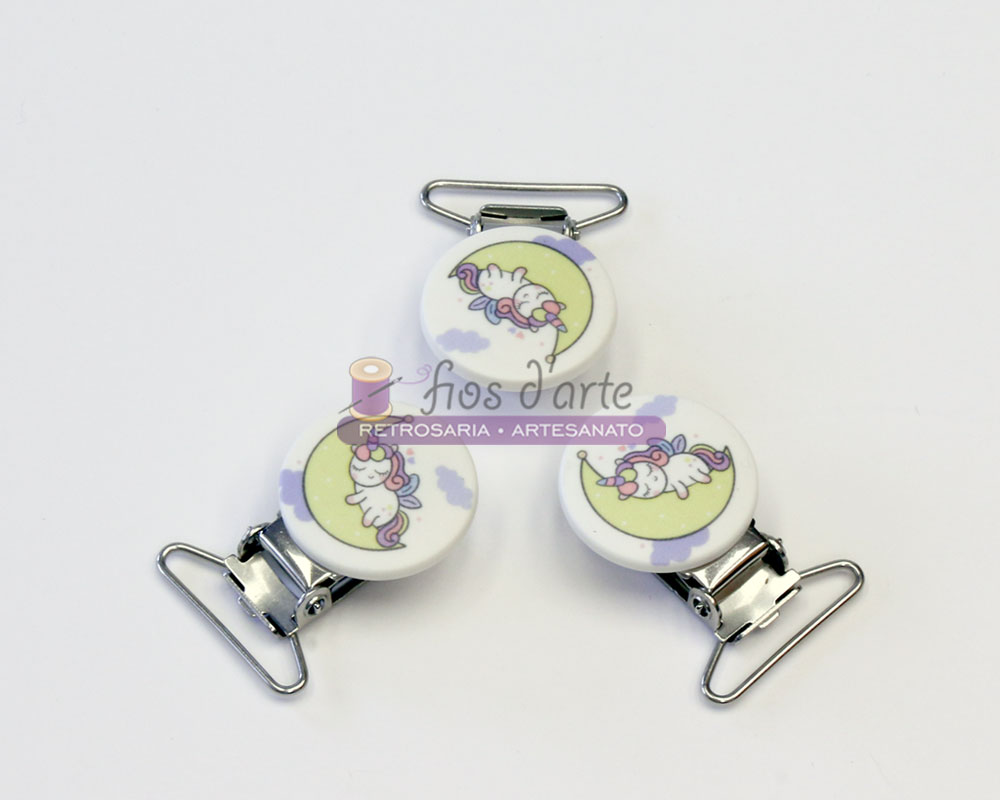 Molas para chupeta brancas com ilustração de inseto colorido