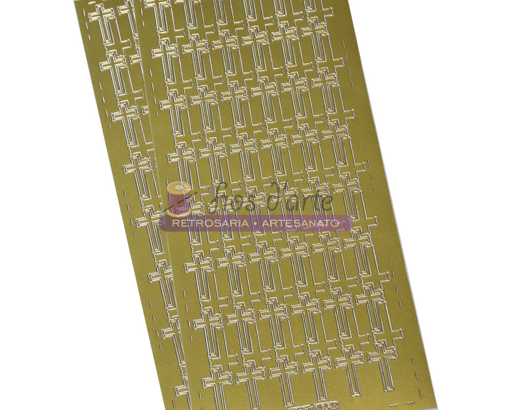 Folha dourada com recortes para artesanato ou maquete