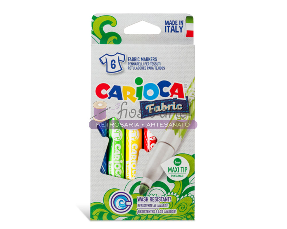 Embaciamento de marcadores para tecido CARIOCA com 6 cores visíveis