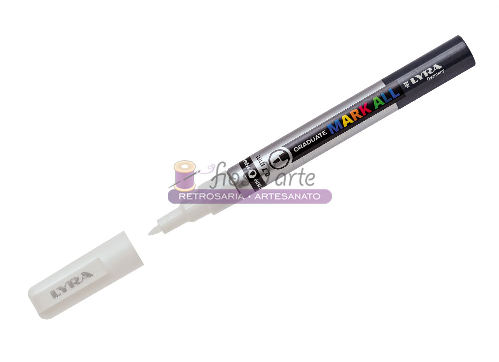 Marcador Graduate Mark All (Lyra) - 0.7mm Marcador de tinta permanente preto LYRA com tampa branca