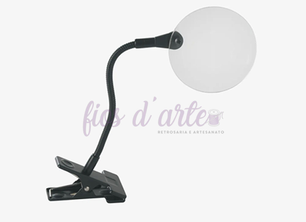 Mini Lupa Amovível (DMC) Lupa com base de mola preta e lente circular