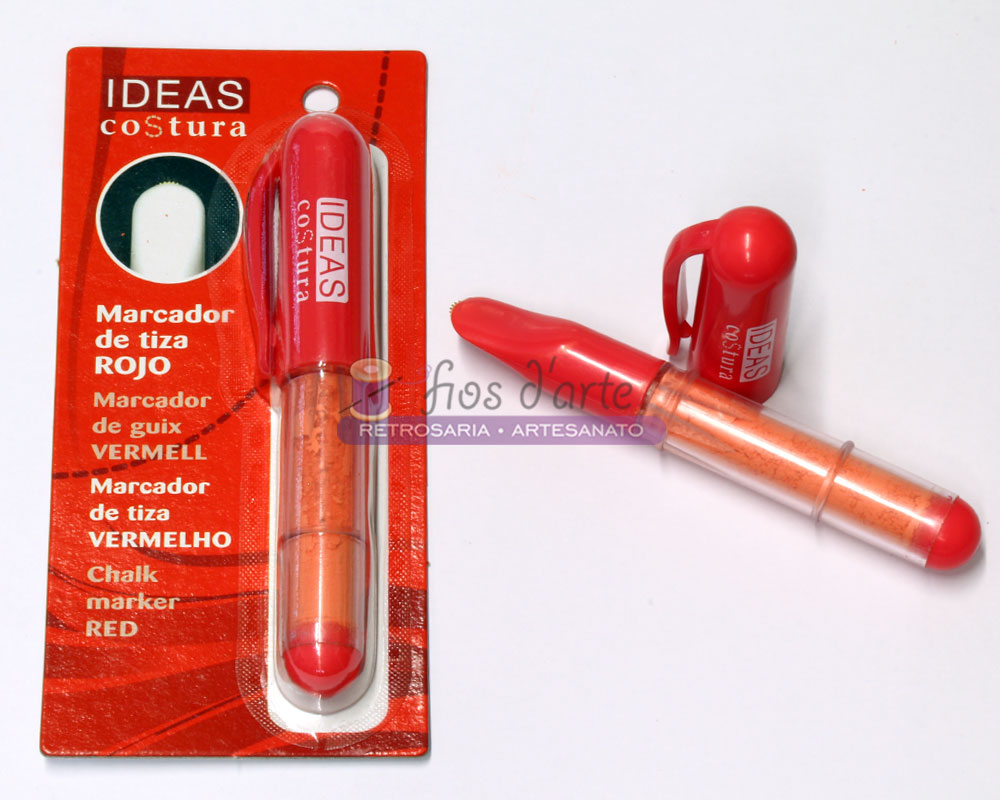 Marcador de giz vermelho para costura da marca IDEAS coStura em embalagem vermelha