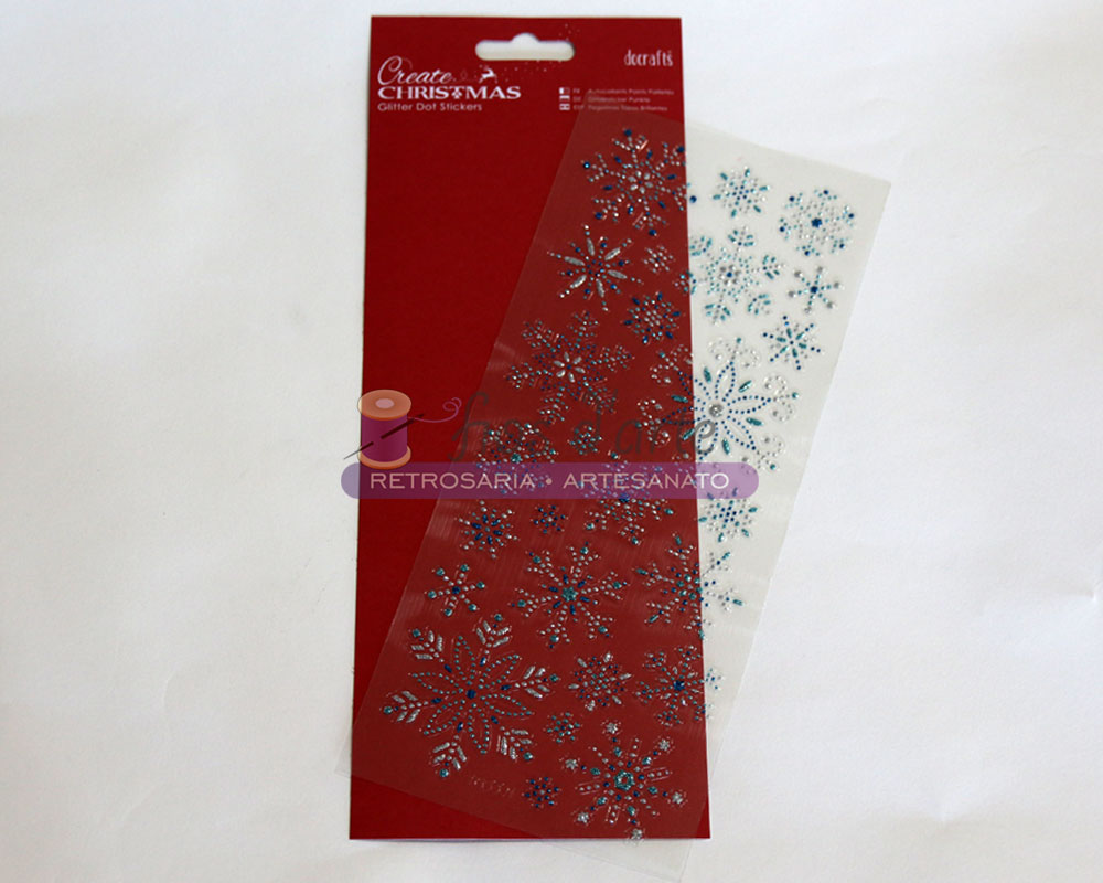Pacote de autocolantes de flocos de neve em glitter