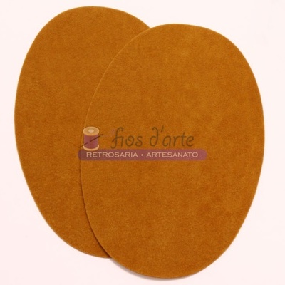 Cotoveleiras ovais amarelas mostarda em tecido aveludado