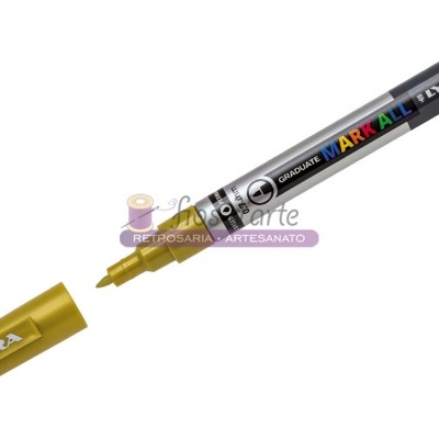 Marcador permanente LYRA ARK ALL cinza com tampa dourada removida