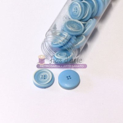 Frasco com botões azuis e marca Jos d'arte