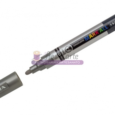Marcador permanente cinzento LYRA MARK ALL com tampa removível