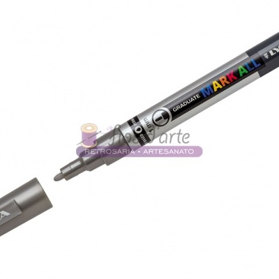 Marcador permanente LYRA Ark All cinza metálico com tampa destacada