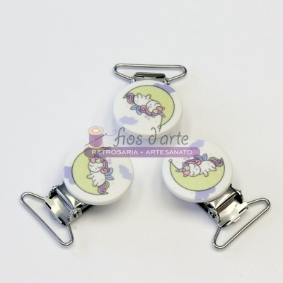 Molas para chupeta brancas com ilustração de inseto colorido