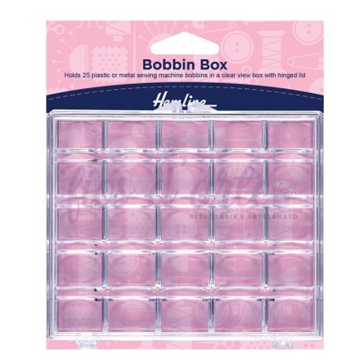 Caixa transparente para carretéis de máquina de costura