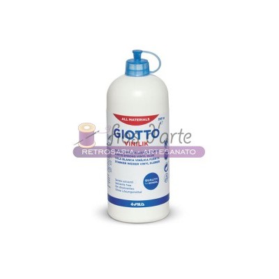 Frasco branco de pintura vinílica com tampa azul e rótulo com texto em várias línguas