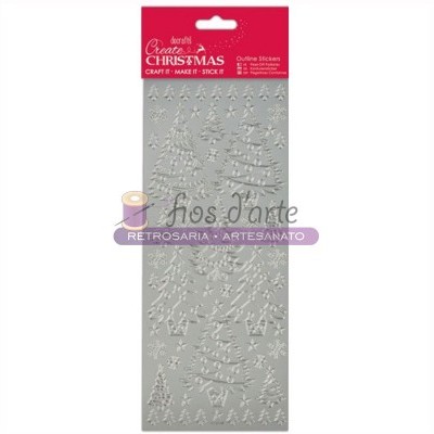 Pacote de autocolantes de Natal com figuras festivas douradas e brancas