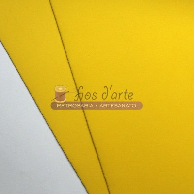 Folhas de EVA amarelo e branco com logótipo Fios d'arte