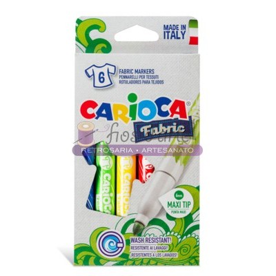 Embaciamento de marcadores para tecido CARIOCA com 6 cores visíveis