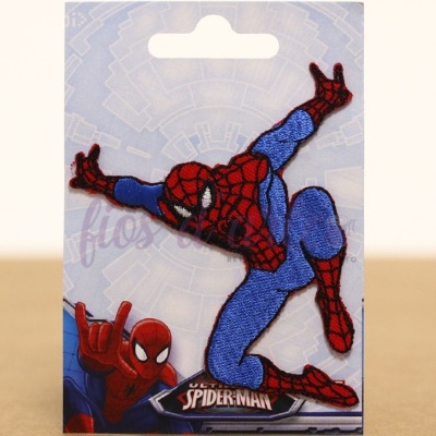 Aplicação em tecido Homem-Aranha em embalagem de cartão