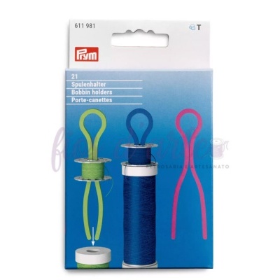 Embalagem de suportes para carretéis Prym coloridos com linhas de costura