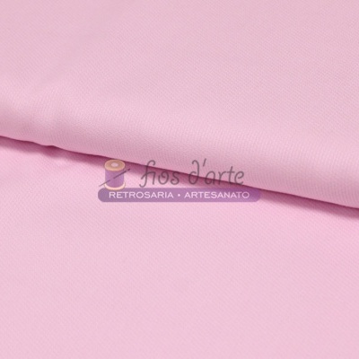 Tecido rosa claro liso com etiqueta fios d'arte
