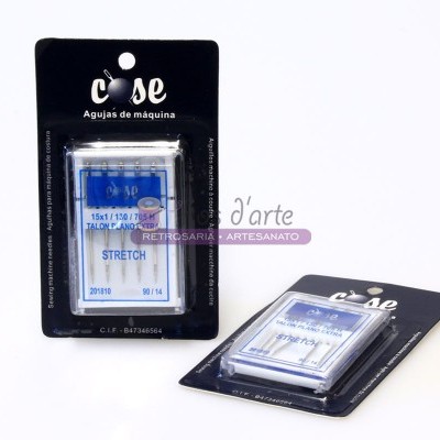 Pacote de agulhas de máquina O'SE para tecido Stretch, embalagem preta e transparente