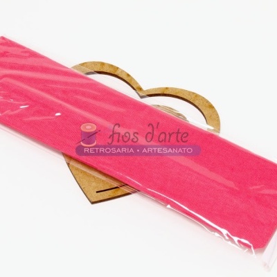 Pacote de tecido rosa embalada em plástico com logótipo 'fios d'arte'