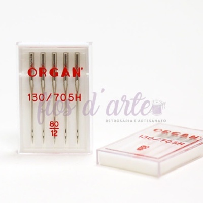 Agulhas de máquina de costura ORGAN 130/705H, embalagem plástica transparente